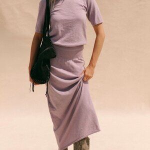 NWT Free People Isabella Sweater Skirt Set in Cool Violet